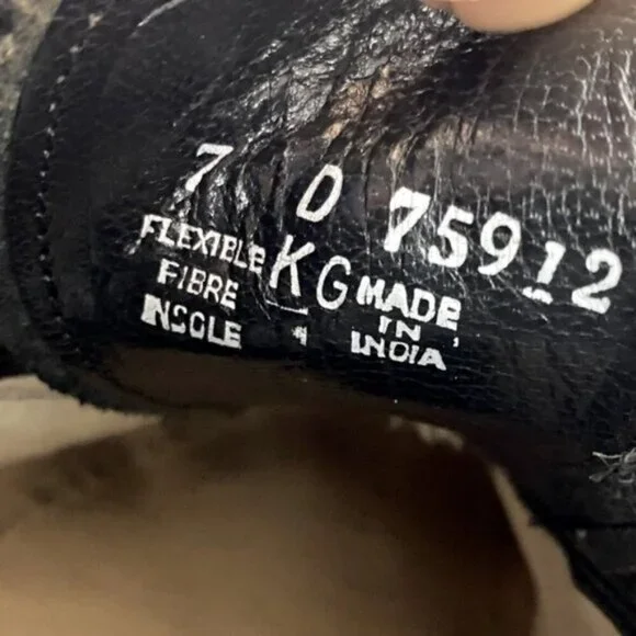 Vintage Florsheim Black Leather Lexington Wingtip Oxford Lace Up Dress Shoes 7D - Picture 4 of 14